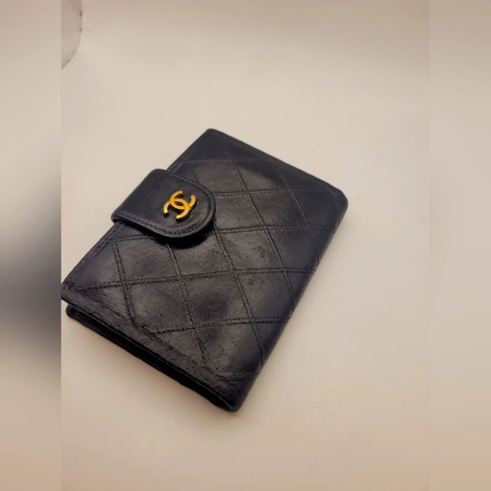 Chanel CC Logo Lambskin Black Wallet